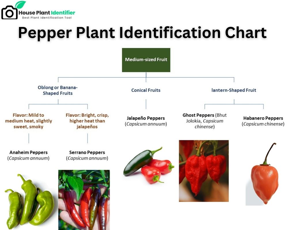 Medium-Sized Fruit Pepper Plant Identification Chart